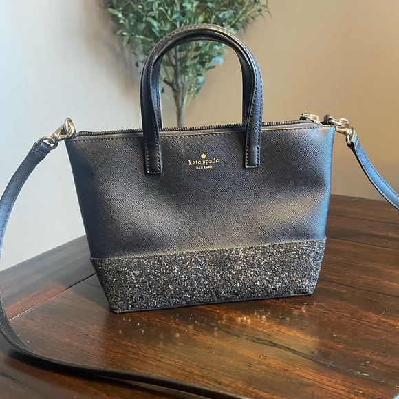 Kate Spade Handbags - Kate Spade Ina Greta Court Black Glitter Mini Tote